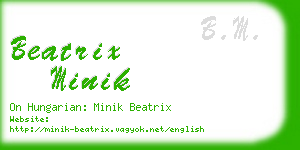 beatrix minik business card